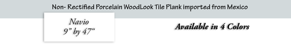 Navio Glazed Porcelain Non-Rectified 8 by 47 WoodLook Tile Plank